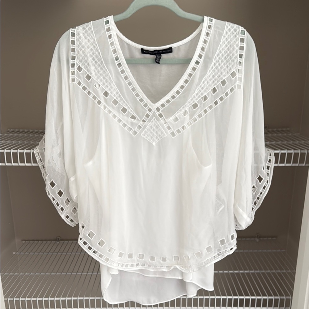 White House Black Market Embellished Dolman Sleeve Blouse
